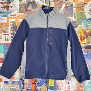 Starter Fleece Jacket Full Zip Navy Gray Mens Size 42-44 Athletic Outdoor